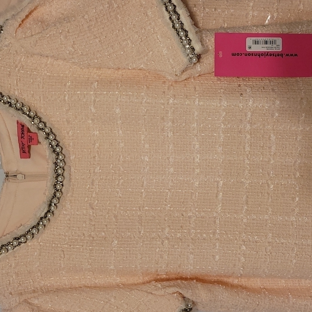 BETSEY Johnson Tweed  princess pink dress - Picture 16 of 17